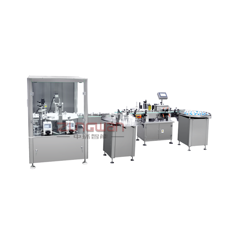 ZHX-DYY全自動滴眼液藥水灌裝旋蓋貼標(biāo)生產(chǎn)線